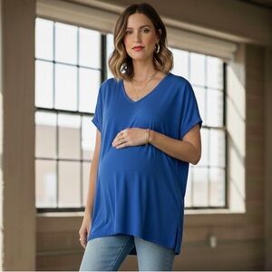 Women's Blue Maternity Top